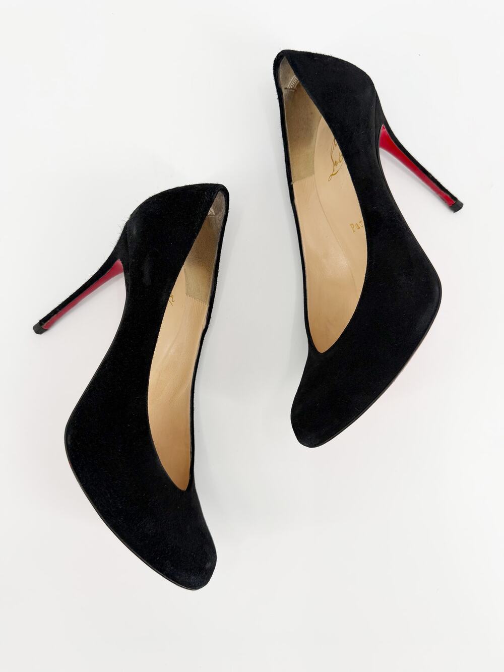 Christian Louboutin Yousra Black Suede Pointed 100mm Pumps 39.5 EU 9 Box Dustbag